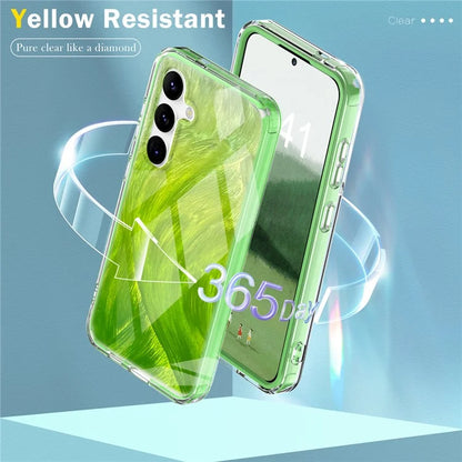 For Samsung Galaxy S24 Case Gradient Feather Pattern PC+TPU Protective Cover