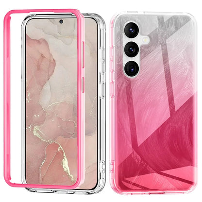 For Samsung Galaxy S24 Case Gradient Feather Pattern PC+TPU Protective Cover