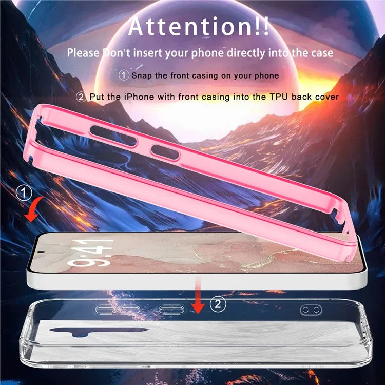 For Samsung Galaxy S24 Case Gradient Feather Pattern PC+TPU Protective Cover