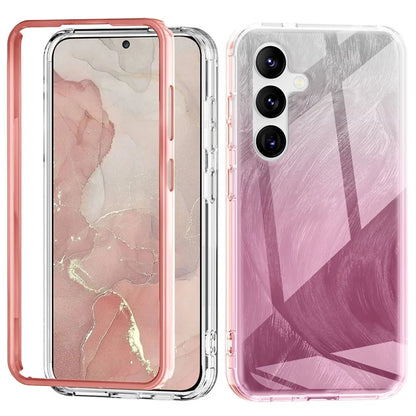 For Samsung Galaxy S24 Case Gradient Feather Pattern PC+TPU Protective Cover