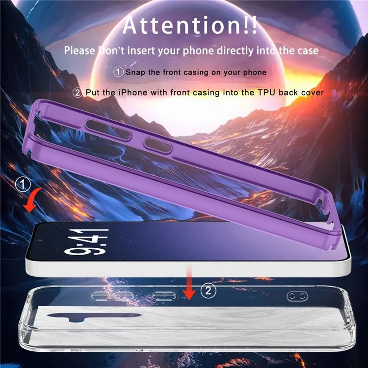 For Samsung Galaxy S24 Case Gradient Feather Pattern PC+TPU Protective Cover