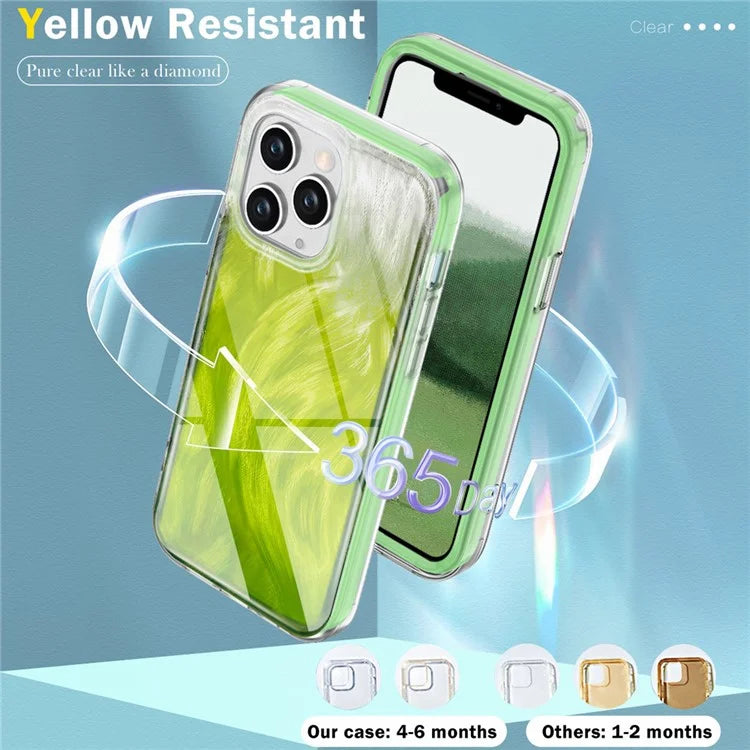 For iPhone 11 Pro Case Shockproof PC+TPU Phone Cover with Gradient Feather Pattern