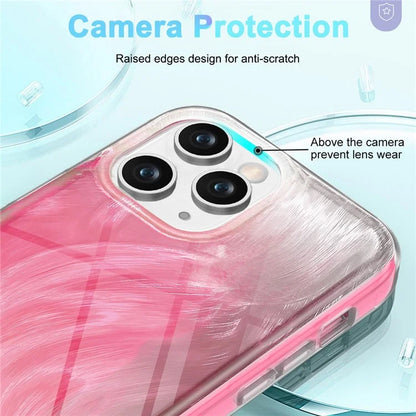 For iPhone 11 Pro Case Shockproof PC+TPU Phone Cover with Gradient Feather Pattern
