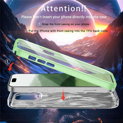 For iPhone 14 Pro Case Gradient Feather Pattern Full Body Protection Phone Shell