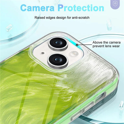For iPhone 15 Plus Cell Phone Cases Gradient Feather Scratch-proof Cover