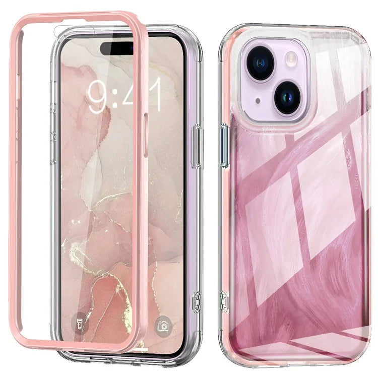 For iPhone 15 Plus Cell Phone Cases Gradient Feather Scratch-proof Cover