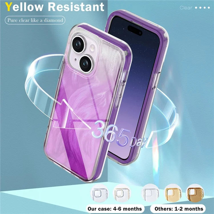 For iPhone 15 Plus Cell Phone Cases Gradient Feather Scratch-proof Cover