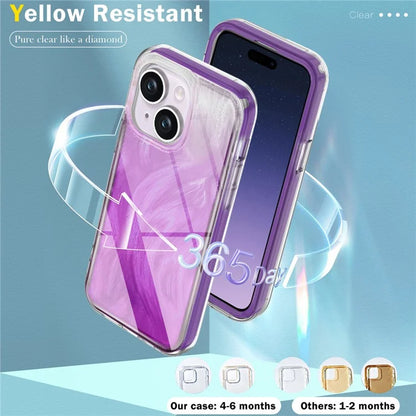 For iPhone 15 Plus Cell Phone Cases Gradient Feather Scratch-proof Cover