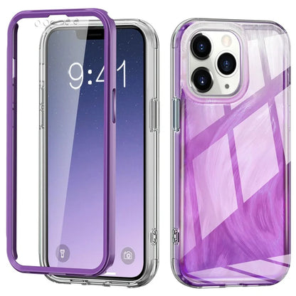 For iPhone 11 Pro Max PC+TPU Case Gradient Feather Pattern Drop-proof Back Cover