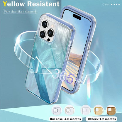 For iPhone 14 Pro Max Case PC+TPU Full Body Shockproof Gradient Feather Phone Cover