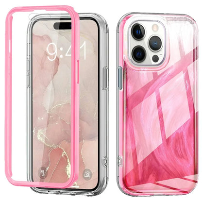 For iPhone 14 Pro Max Case PC+TPU Full Body Shockproof Gradient Feather Phone Cover