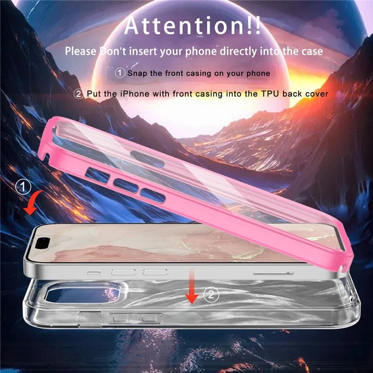 For iPhone 14 Pro Max Case PC+TPU Full Body Shockproof Gradient Feather Phone Cover
