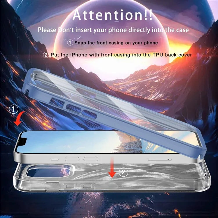 For iPhone 12 / 12 Pro Gradient Case PC+TPU Phone Cover with PET Screen Protector
