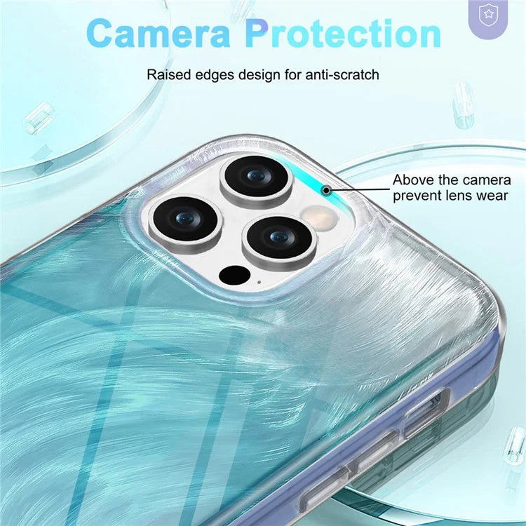 For iPhone 12 / 12 Pro Gradient Case PC+TPU Phone Cover with PET Screen Protector