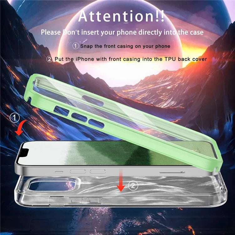 For iPhone 12 / 12 Pro Gradient Case PC+TPU Phone Cover with PET Screen Protector