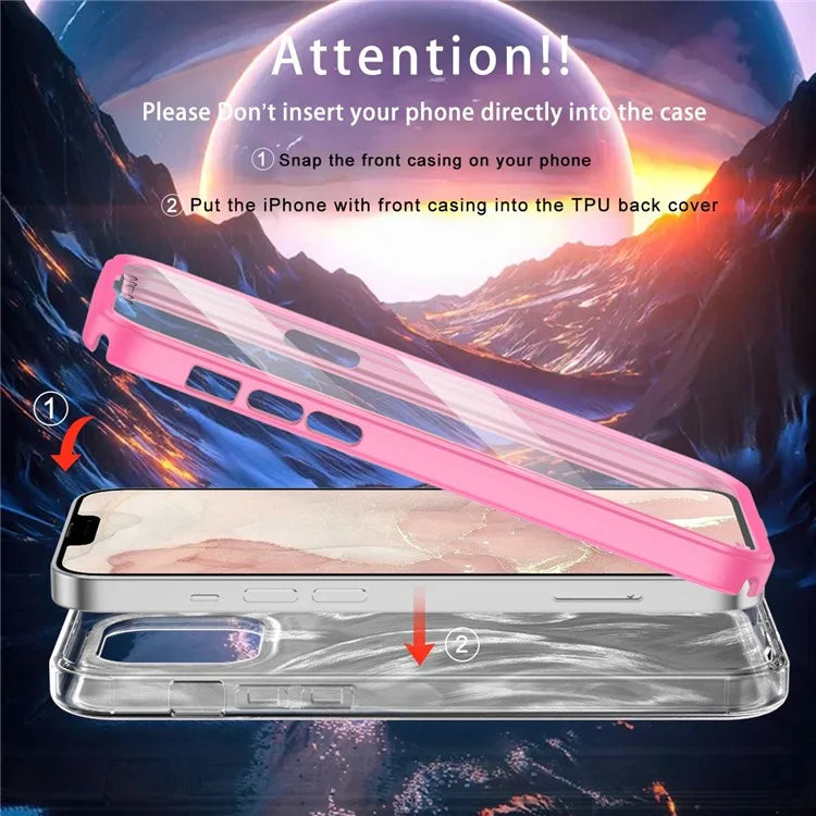 For iPhone 12 / 12 Pro Gradient Case PC+TPU Phone Cover with PET Screen Protector