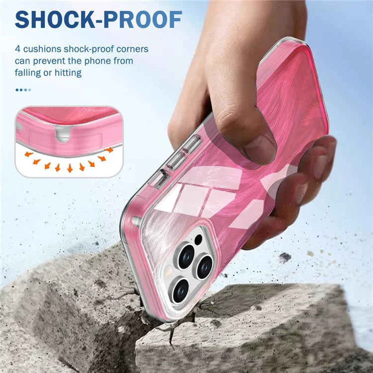 For iPhone 12 / 12 Pro Gradient Case PC+TPU Phone Cover with PET Screen Protector