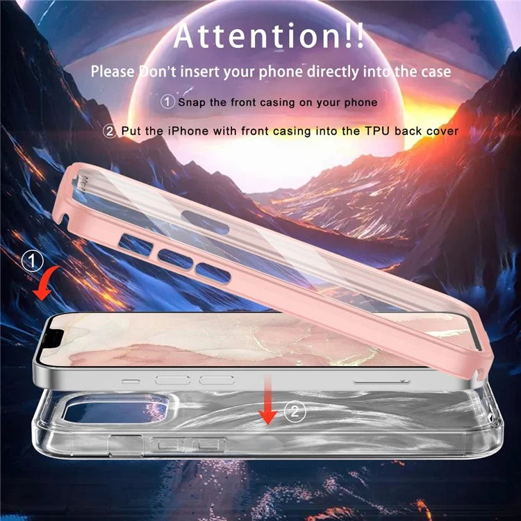 For iPhone 12 / 12 Pro Gradient Case PC+TPU Phone Cover with PET Screen Protector