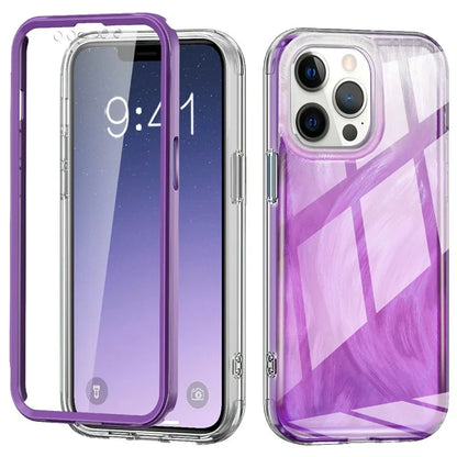 For iPhone 12 / 12 Pro Gradient Case PC+TPU Phone Cover with PET Screen Protector