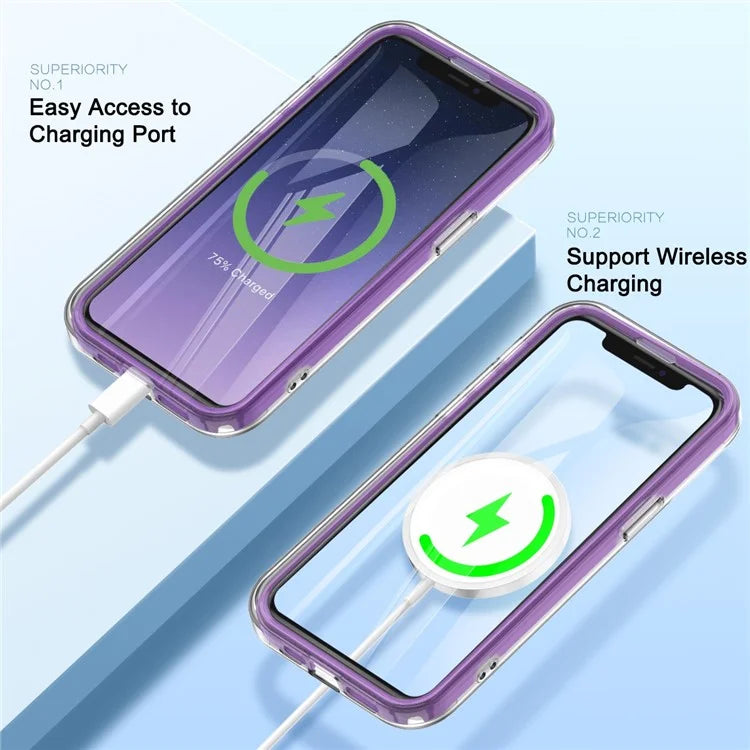 For iPhone 12 / 12 Pro Gradient Case PC+TPU Phone Cover with PET Screen Protector