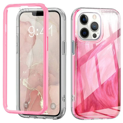 For iPhone 13 Pro Case PC+TPU Full Protection Feather Pattern Phone Cover