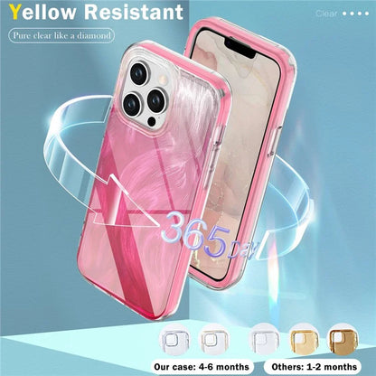 For iPhone 13 Pro Case PC+TPU Full Protection Feather Pattern Phone Cover