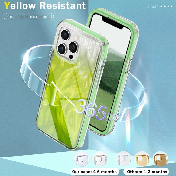 For iPhone 12 Pro Max Phone Case Feather Pattern PC+TPU Protective Gradient Cover