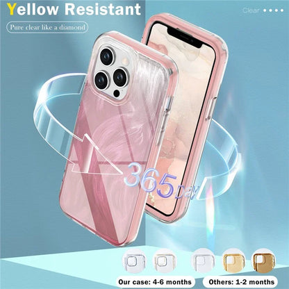 For iPhone 12 Pro Max Phone Case Feather Pattern PC+TPU Protective Gradient Cover