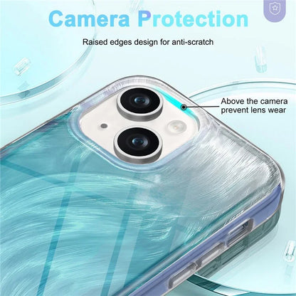 For iPhone 13 Case Feather Pattern PC+TPU Phone Cover All-Around Protection