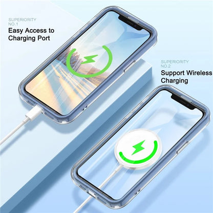 For iPhone 11 Feather Pattern Case Gradient PC+TPU Protective Phone Cover with Screen Protector