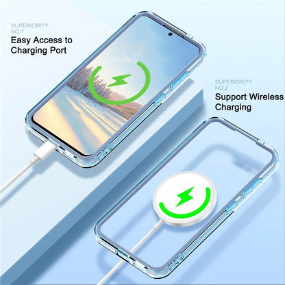 For Samsung Galaxy S24 Clear Case PC+TPU Magnetic Phone Cover with PET Screen Film