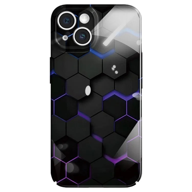 For iPhone 15 Cell Phone Case Bump Proof Hard PC Honeycomb Pattern Cover