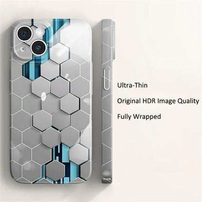 For iPhone 15 Plus Cell Phone Cases PC Trendy Honeycomb Pattern Cover