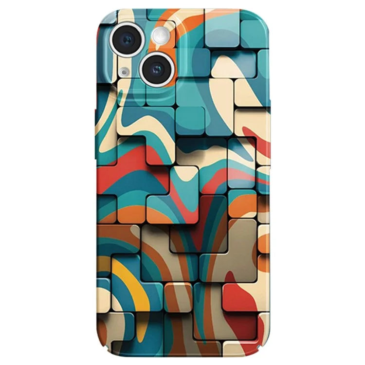 For iPhone 14  PC Case Honeycomb Pattern Drop-resistant Cell Phone Cover