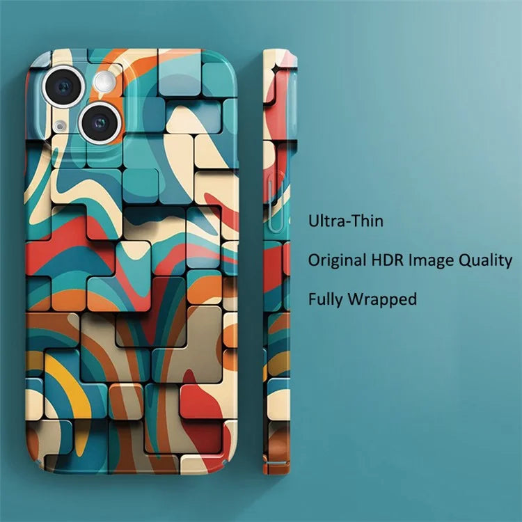 For iPhone 14  PC Case Honeycomb Pattern Drop-resistant Cell Phone Cover