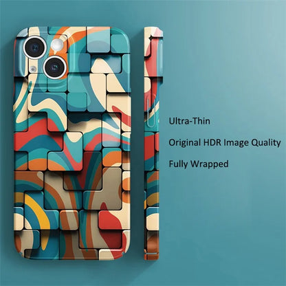 For iPhone 14  PC Case Honeycomb Pattern Drop-resistant Cell Phone Cover