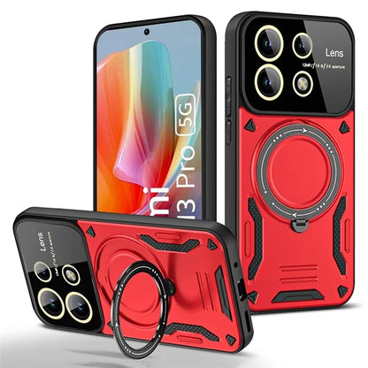 For Xiaomi Redmi Note 13 Pro 5G / Poco X6 5G Magnetic Case PC+TPU Phone Cover with Kickstand