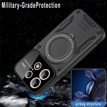 For Xiaomi Redmi Note 13 Pro 5G / Poco X6 5G Magnetic Case PC+TPU Phone Cover with Kickstand