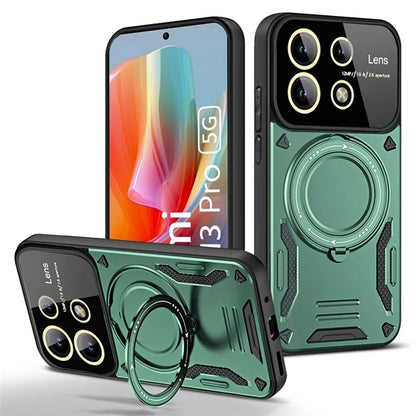 For Xiaomi Redmi Note 13 Pro 5G / Poco X6 5G Magnetic Case PC+TPU Phone Cover with Kickstand