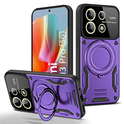 For Xiaomi Redmi Note 13 Pro 5G / Poco X6 5G Magnetic Case PC+TPU Phone Cover with Kickstand