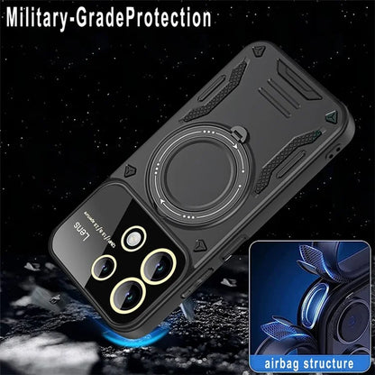 For Xiaomi Redmi Note 13 Pro 4G / Poco M6 Pro 4G Case Magnetic Ring Kickstand PC+TPU Phone Shell