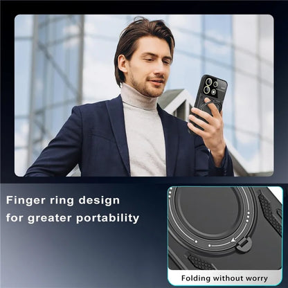 For Xiaomi Redmi Note 13 4G Magnetic Phone Cover PC+TPU Back Case with Metal Kickstand