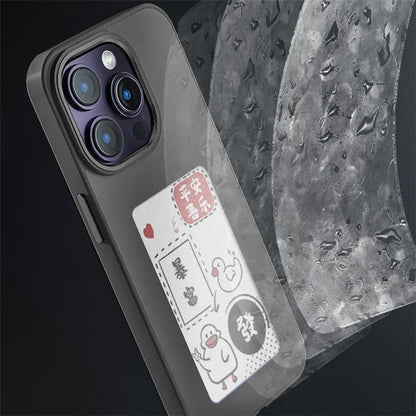 INKZONE For iPhone 12 Pro Max Case PC+TPU NFC Phone Cover E-ink Screen DIY Pattern