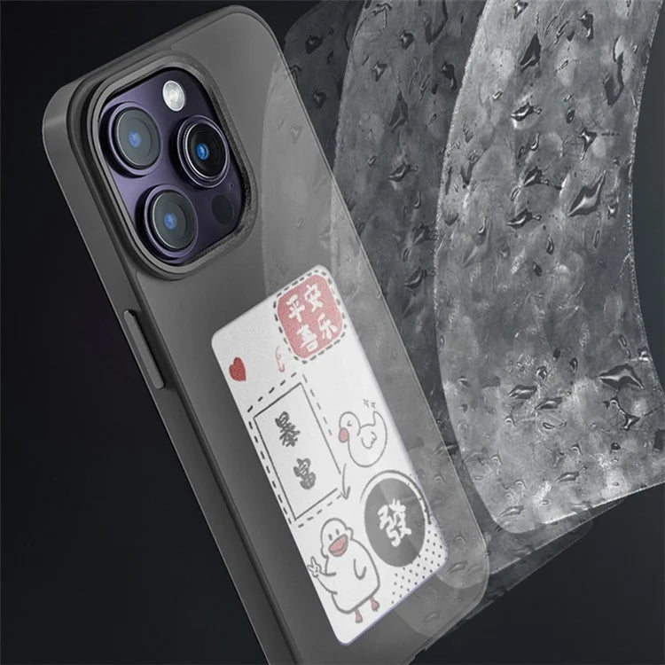 INKZONE For iPhone 12 / 12 Pro Case DIY Pattern E-ink Screen Projection PC+TPU NFC Phone Cover