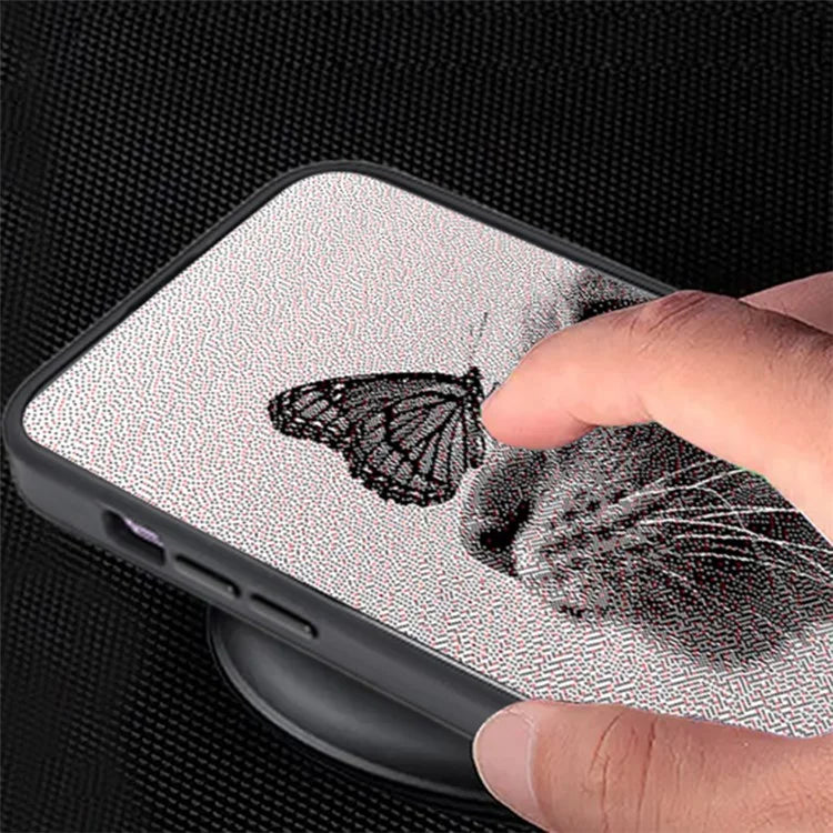 INKZONE For iPhone 12 / 12 Pro Case DIY Pattern E-ink Screen Projection PC+TPU NFC Phone Cover