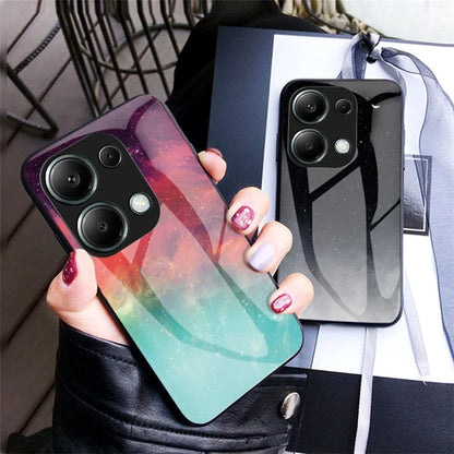 For Xiaomi Redmi Note 13 Pro 4G / Poco M6 Pro 4G Case Starry Sky Tempered Glass Back Phone Cover