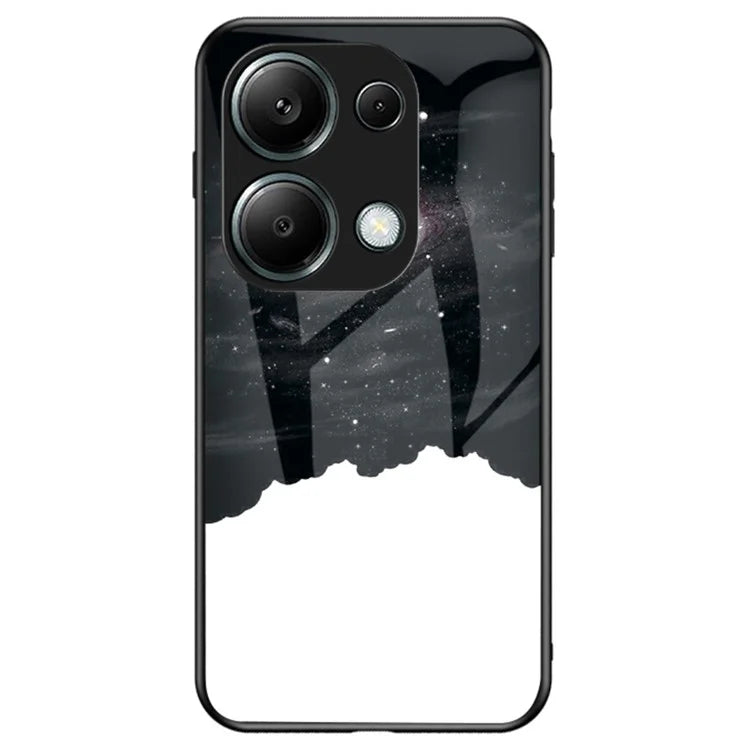 For Xiaomi Redmi Note 13 Pro 4G / Poco M6 Pro 4G Case Starry Sky Tempered Glass Back Phone Cover