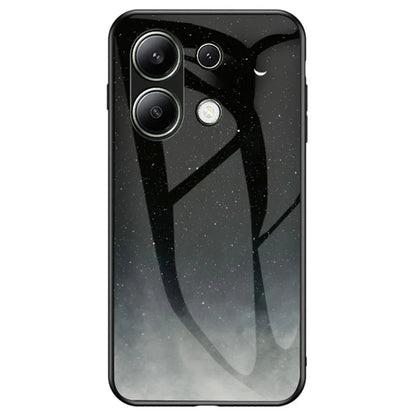 For Xiaomi Redmi Note 13 4G Case Starry Sky Pattern Printing Tempered Glass Phone Cover