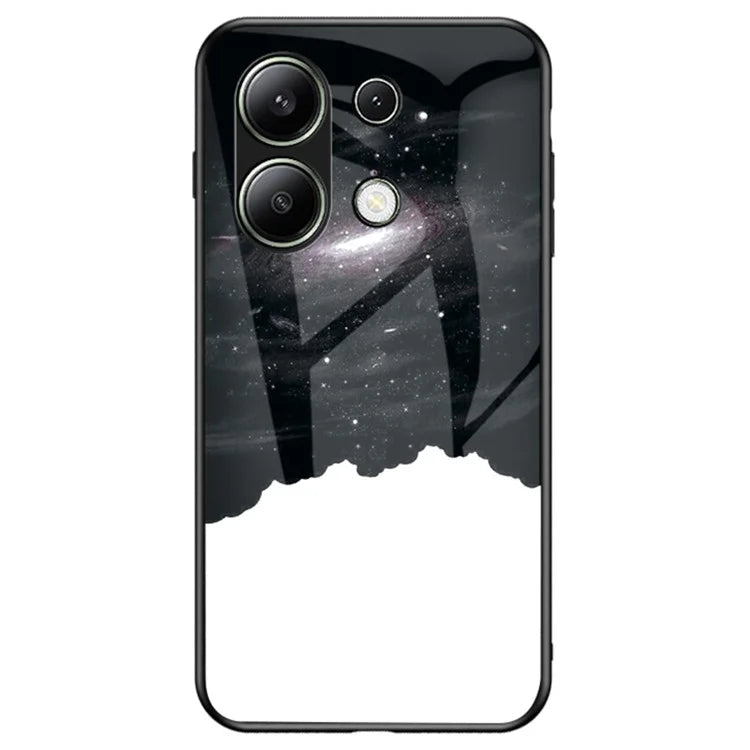 For Xiaomi Redmi Note 13 4G Case Starry Sky Pattern Printing Tempered Glass Phone Cover