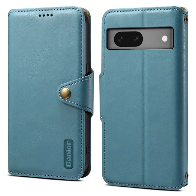 DENIOR For Google Pixel 7 5G Case Cowhide Texture Shockproof Wallet Phone Cover